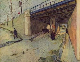 Vincent Van Gogh: "El puente del ferrocarril sobre la avenida Montmajour"