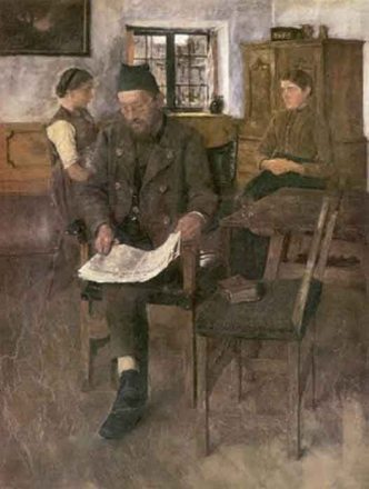 Wilhelm Leibl: "El lector de periódicos". Essen, Museo Folkwang