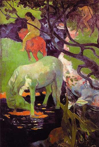 Paul Gauguin: "El caballo blanco" (1898). París, Museo d'Orsay