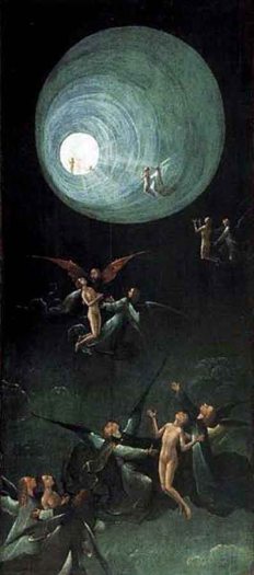 Hieronymus Bosch, El Bosco: "La Ascensión al Empíreo". Tabla de "La visión del más allá" (ca. 1490). Venecia, Palacio Ducal