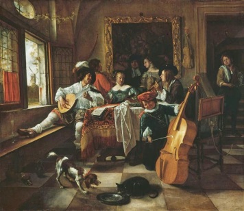 Jan Havickszoon Steen: Concierto de familia (1666). Chicago Art Institute