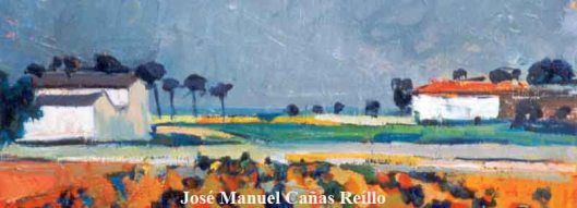 Panorámica de Arenales de San Gregorio: Óleo de José Manuel Cañas Reíllo (2001)