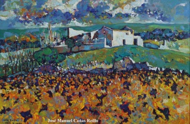 El otoño del viñedo: Óleo de José Manuel Cañas Reíllo (2015)